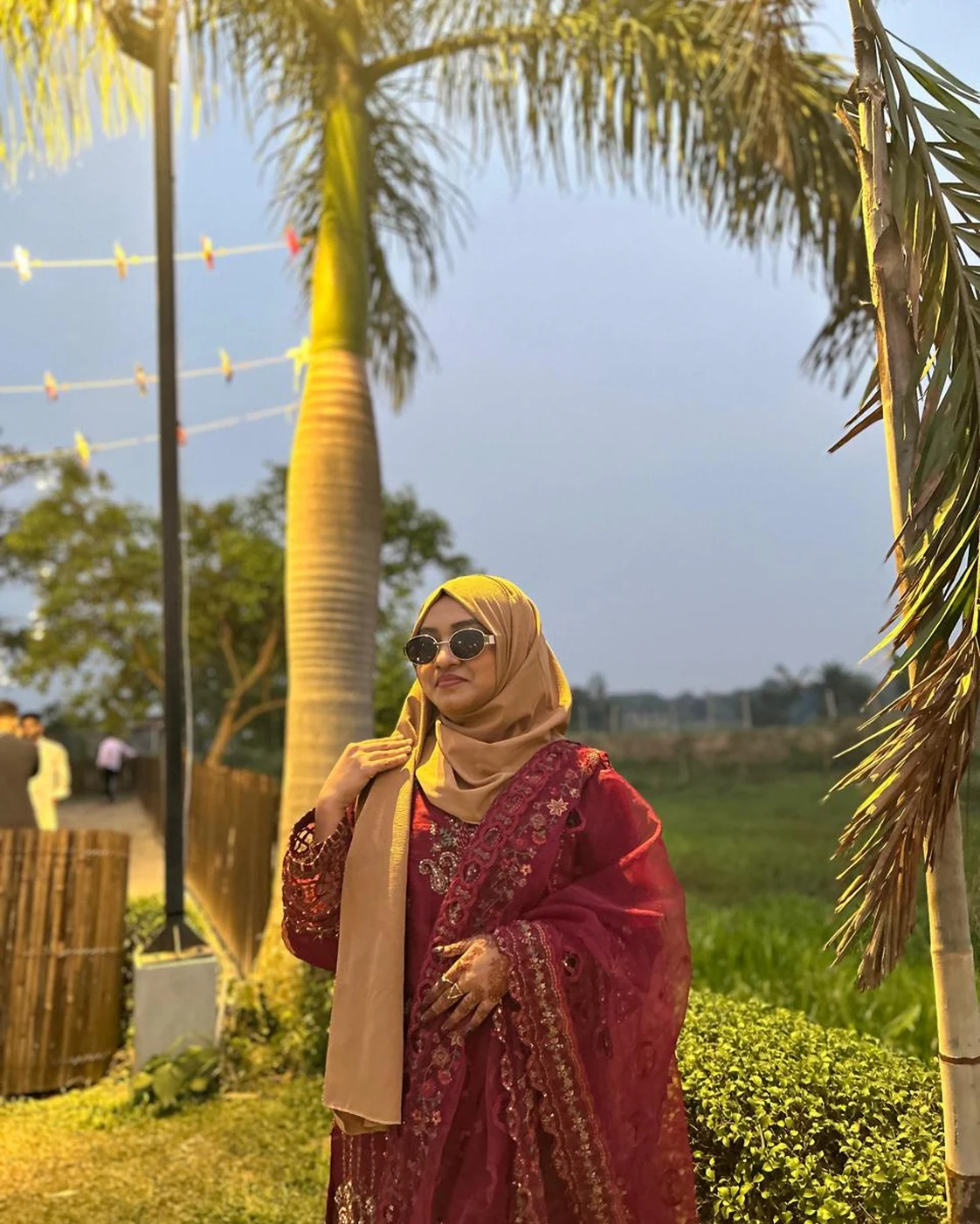 You at golden hour, under the palm trees
